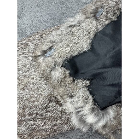 Vintage Rabbit Fur Cropped Jacket Gray Real Fur 70s 80s Women XS/S - Picture 3 of 11